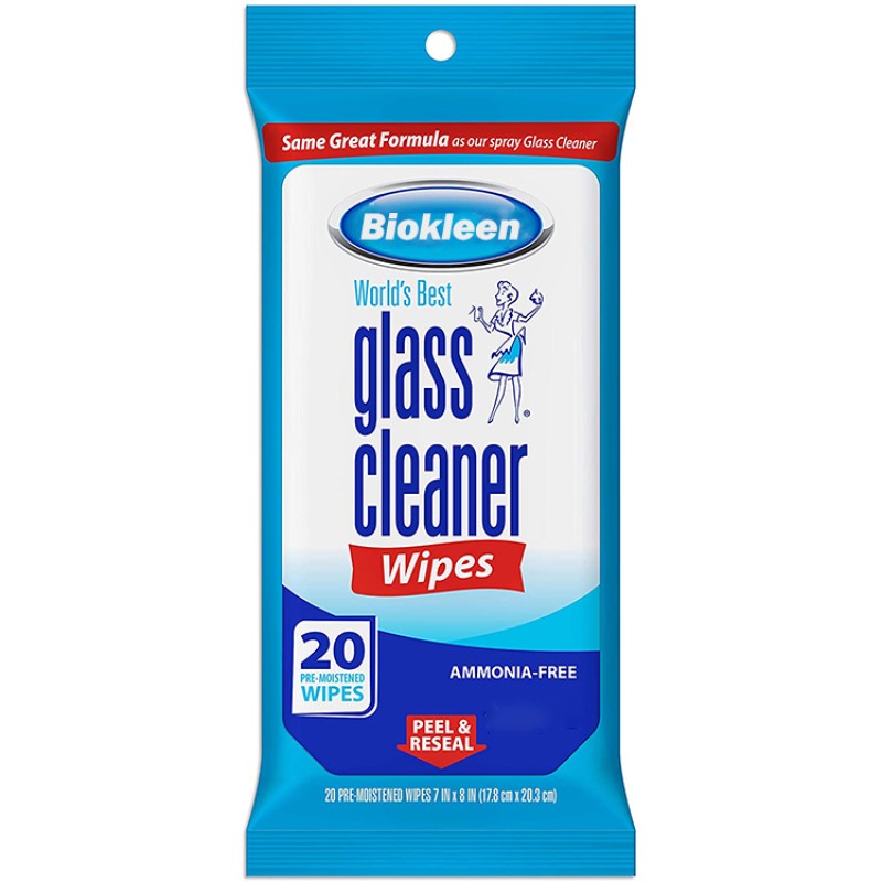 Glass Wipes Supplier - Biokleen Customized Printing Auto Window Household Glass and Mirror Wipes
