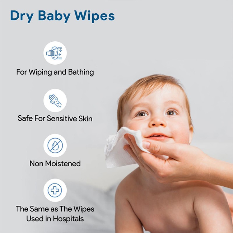 Wash Cloth Factory - Biokleen 75Ct/Bag Wash Cloth Hospital Dry Patient Bathing Wipes Dry Wipes