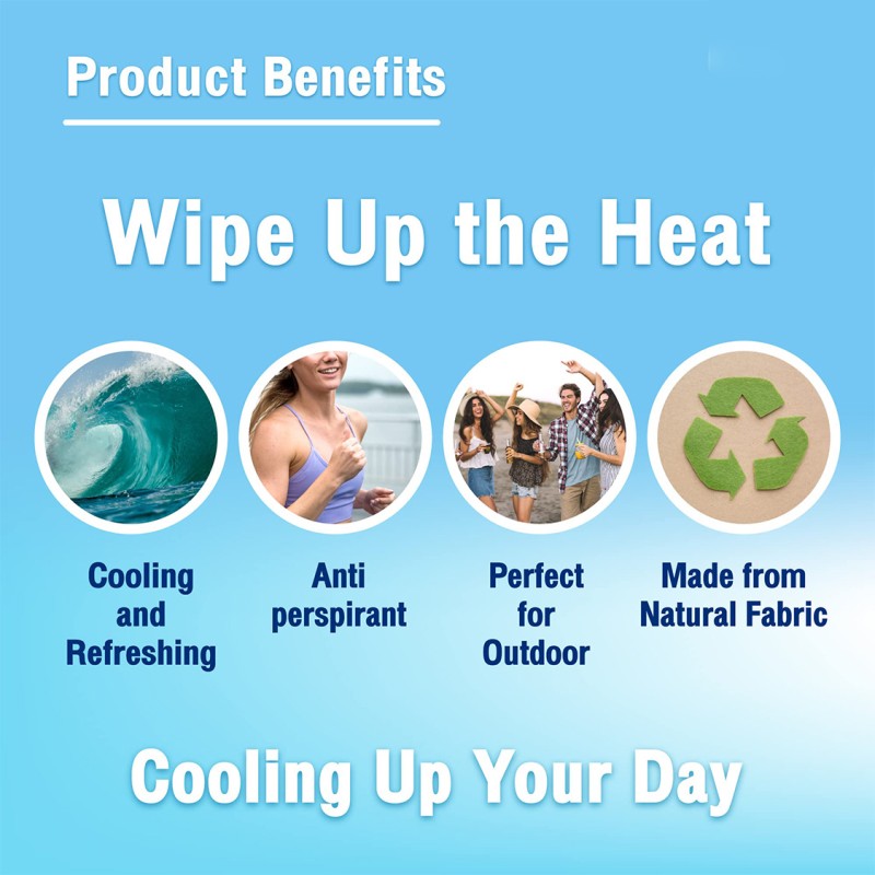 Cooling Wipes Manufacturer - Biokleen OEM 20 Count Unscented Refreshing Floral Peach Soap Body Cooling Wipes