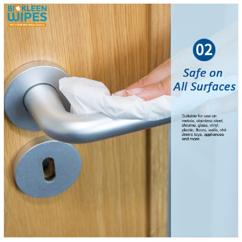 Multi-surface Wipes Supplier - Biokleen OEM 800/1000/1200 PCS Multi-surface Fitness Equipment Wipes Gym Wet Wipes