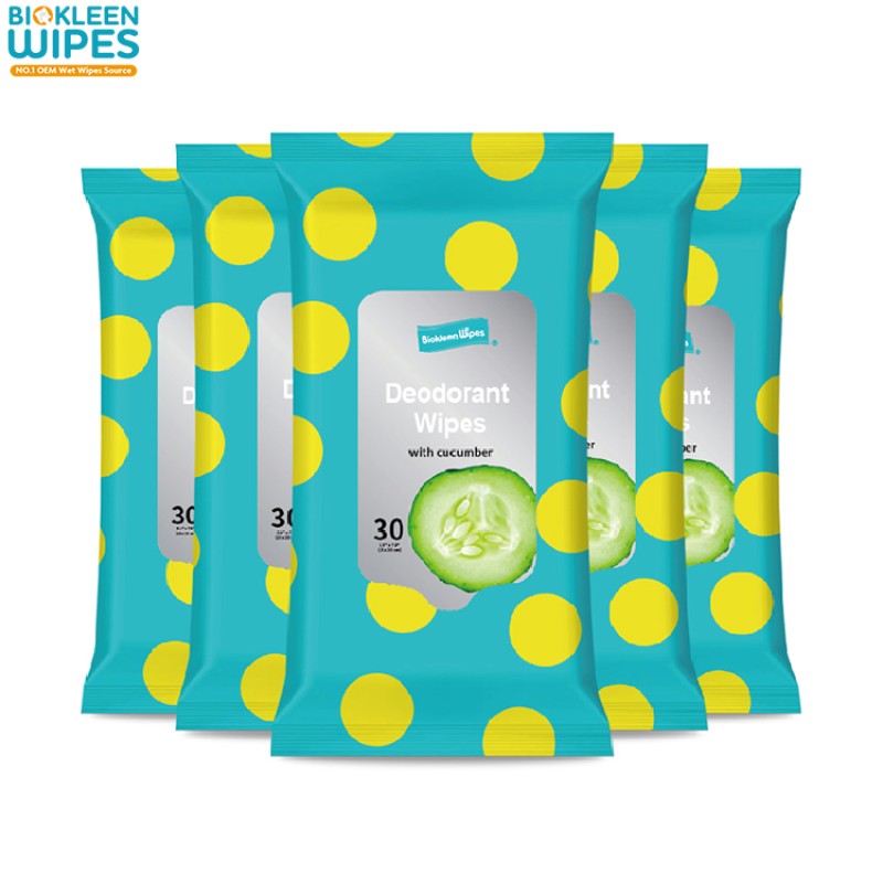 Body Wipes Supplier - Biokleen 30ct Body Deodorant Wipes Individual Disposable Wipes Perfect for Gym Outdoor Activities