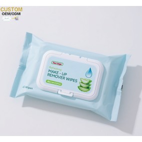 Facial Cleansing Wipes Manufacturer - Biokleen OEM 45Pcs Private Label Aloe Vitamin E Face Cleansing Wipes Gentle Facial