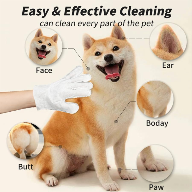 Grooming Wipes Supplier - Biokleen Hypoallergenic Deodorizing No-Rinse Grooming Wipes Moisturizing Pet Cleaning Glove