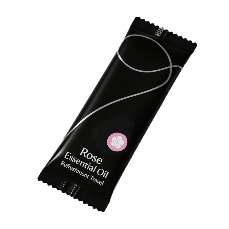 Airline Towel Factory - Biokleen 8" X 8" Inch Moist Cotton Towel Individually Wrapped Airline White Lavender Scented