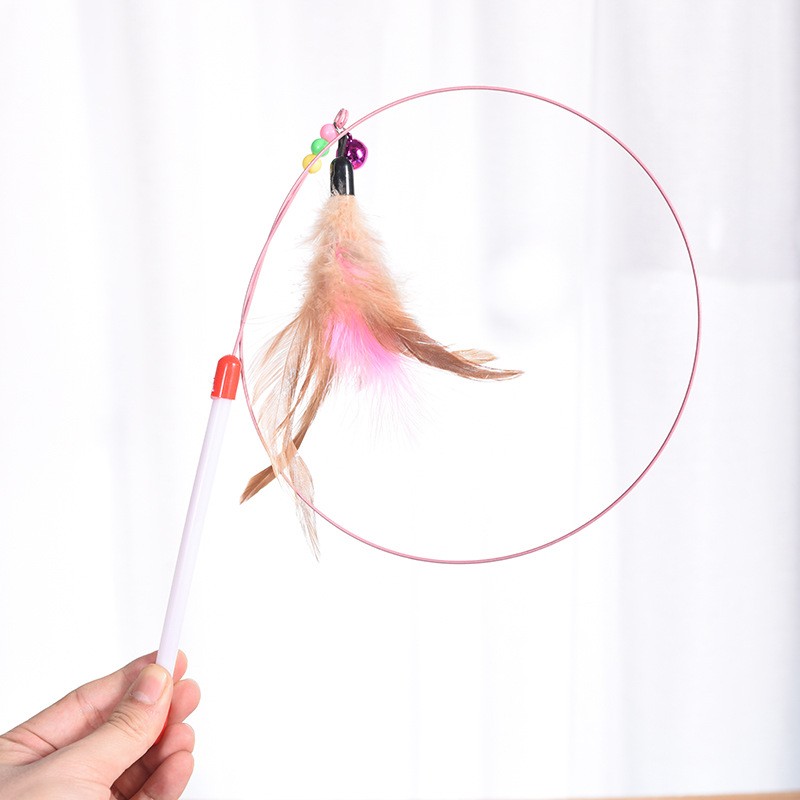 Cat Fishing Rod Supplier - Retractable Feather Toy with Bell
