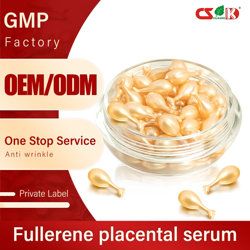 Fullerene Placenta Serum Capsule Factory - Private Label Whitening Anti Aging Facial