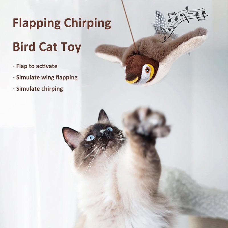 Flying Bird Cat Toy Factory - OEM Detachable Flapping Sparrow
