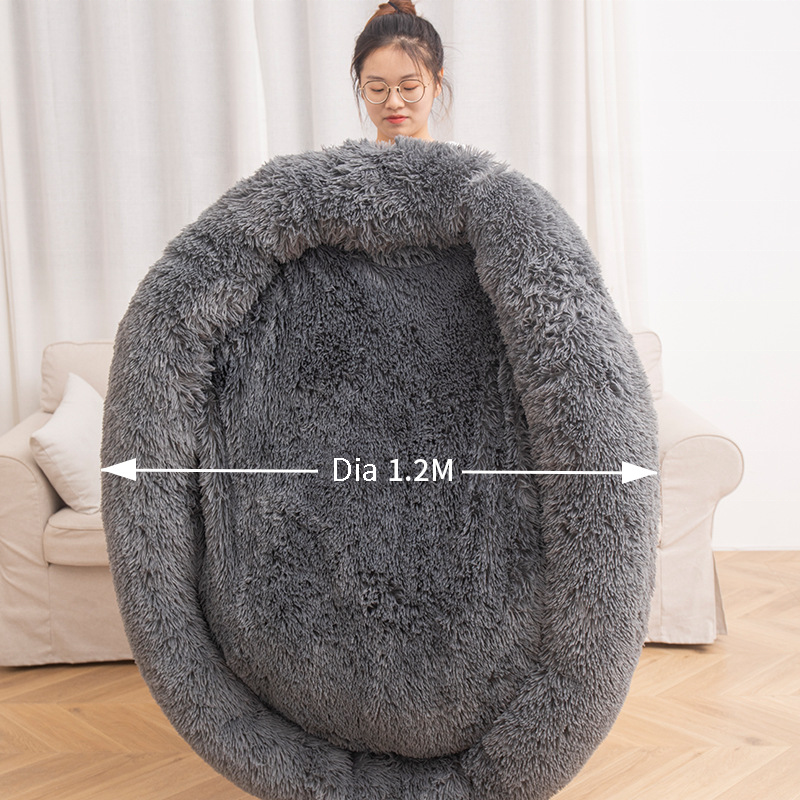 Round Pet Bed Factory - OEM Plush Cat Bed Large Dogs