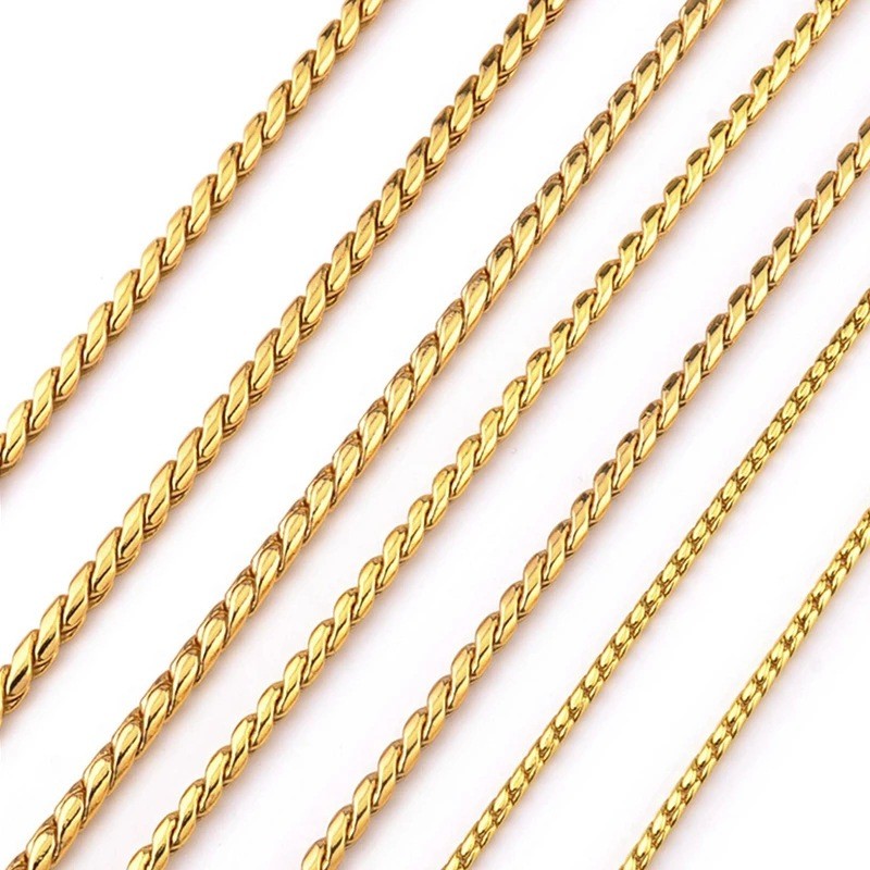 Snake Chain Collars Factory - Gold Stainless Steel