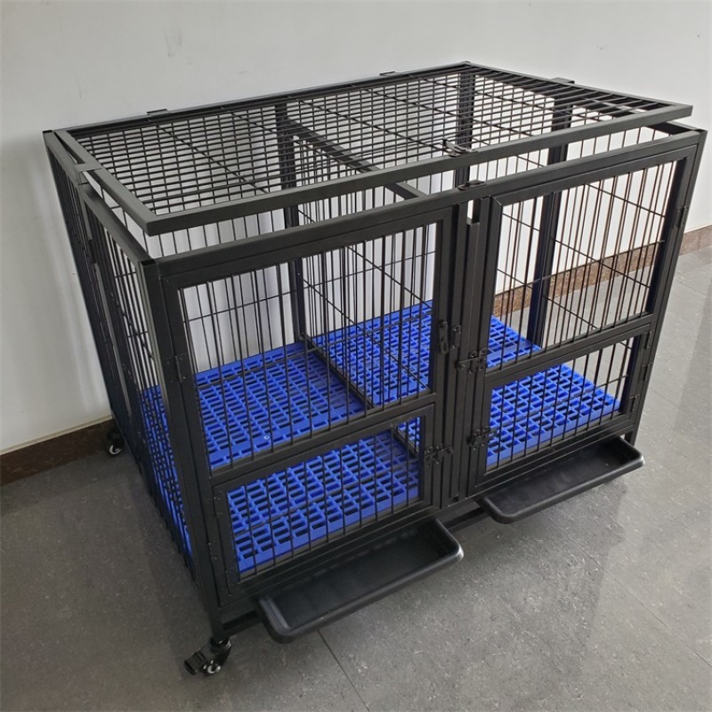 Luxury Dog Cages Supplier - Iron Double Door Foldable