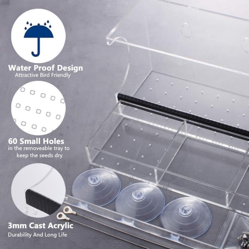 Acrylic Bird Feeders Factory - Window Suction Cup