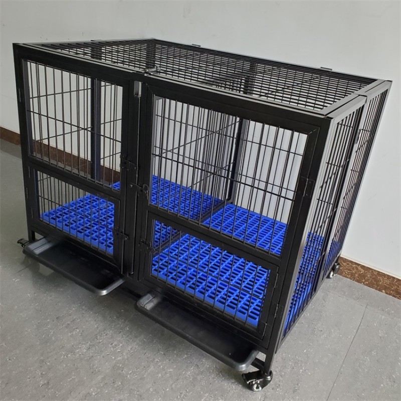 Luxury Dog Cages Supplier - Iron Double Door Foldable