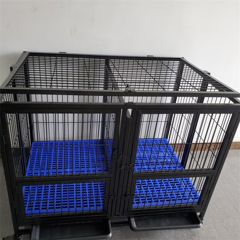 Luxury Dog Cages Supplier - Iron Double Door Foldable