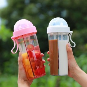 Double Straw Bottle Supplier - Plastic Lovers Kids Use