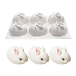 Rabbit Cake Mold Supplier - 6 Cavity 3D Bunny