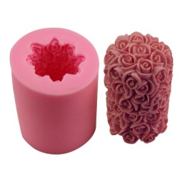 Rose Candle Mold Supplier - 3D Flower Cylinder