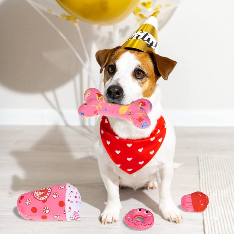 Pet Birthday Toys Factory - OEM Milk Tea Cake Donut Design