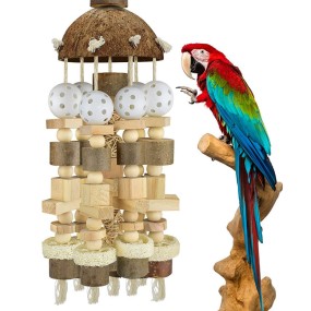 Parrot Chew Toys Manufacturer - OEM Wooden Coconut Shell Log