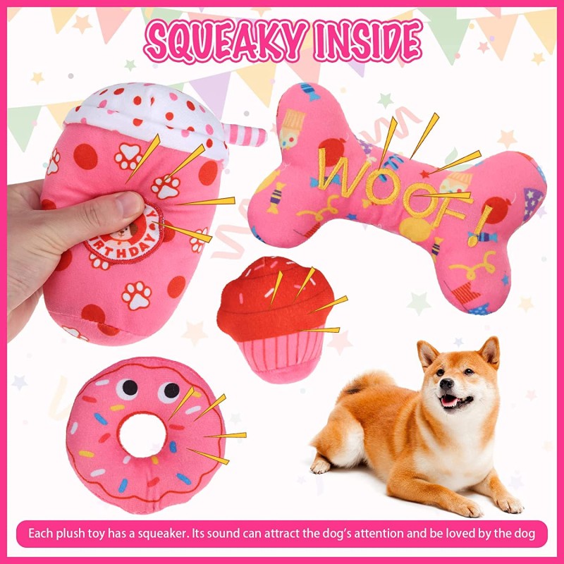 Pet Birthday Toys Factory - OEM Milk Tea Cake Donut Design
