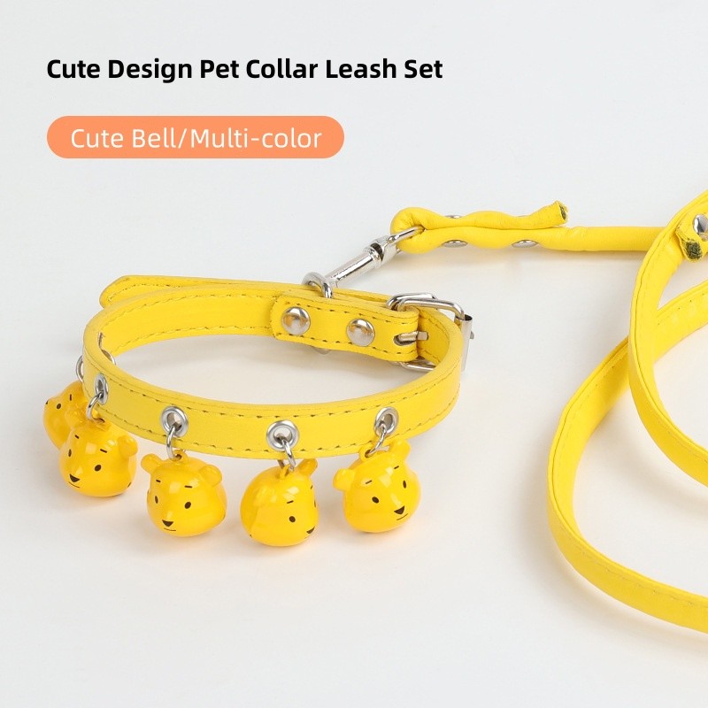Cat Collar Set Wholesale - OEM Cute Cartoon PU Leash