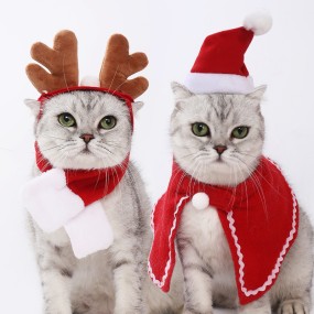 Pet Hat Wholesale - OEM Christmas Headwear Cape Scarf
