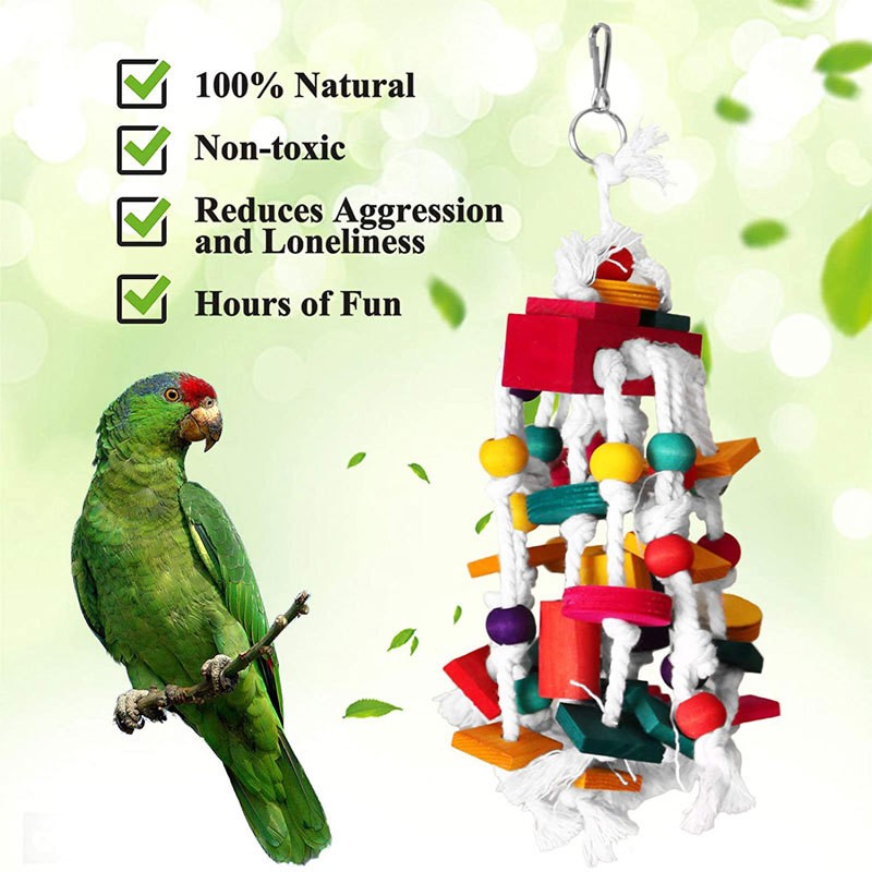 Parrot Toys Manufacturer - OEM Colored Wood Cage Accessories