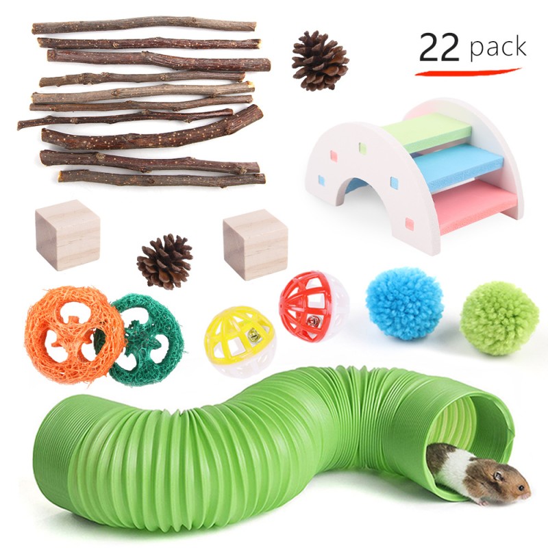 Hamster Toy Set Manufacturer - OEM 22 Pack Wooden Combination