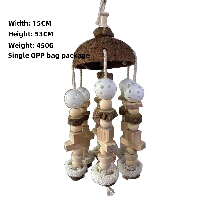 Parrot Chew Toys Manufacturer - OEM Wooden Coconut Shell Log