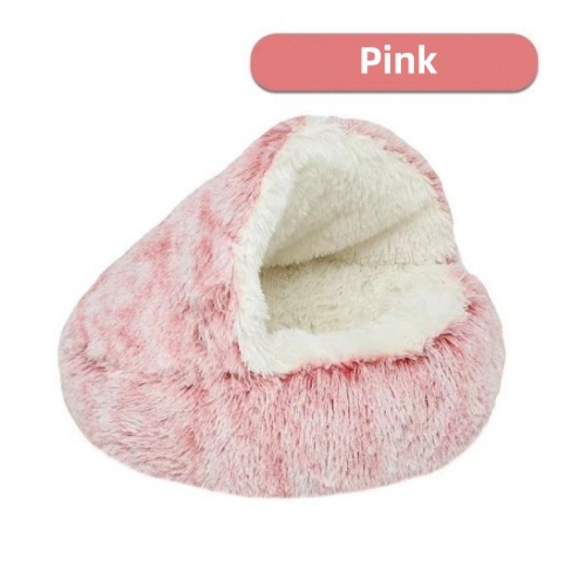 Pet Bed Wholesale - OEM Long Plush Semi-Enclosed Warm