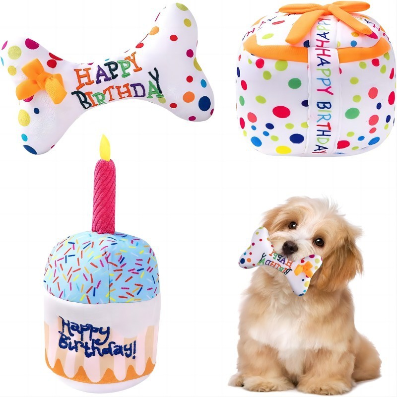Dog Plush Toys Manufacturer - OEM Birthday Squeaky Chew
