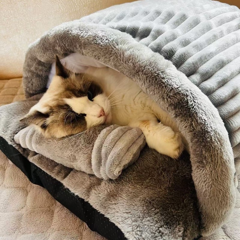 Cat Bed Factory - OEM Semi Closed Slipper Removable