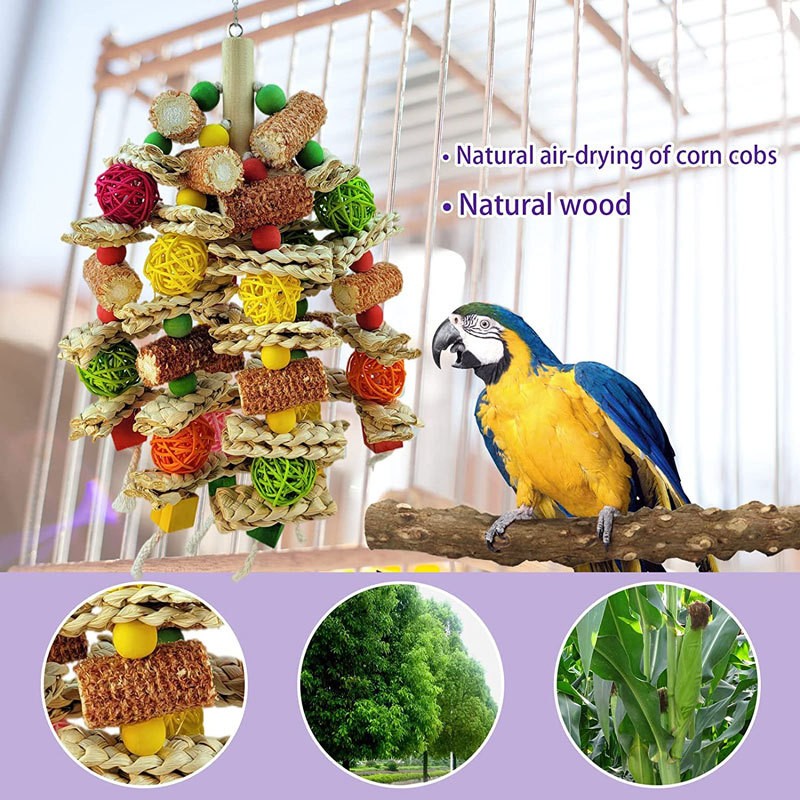 Bird Chew Toys Wholesale - OEM Natural Corn Cobs Rattan