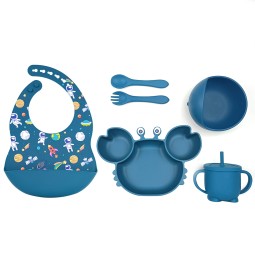 Baby Tableware Set Factory - Crab Plate Feeder Bib