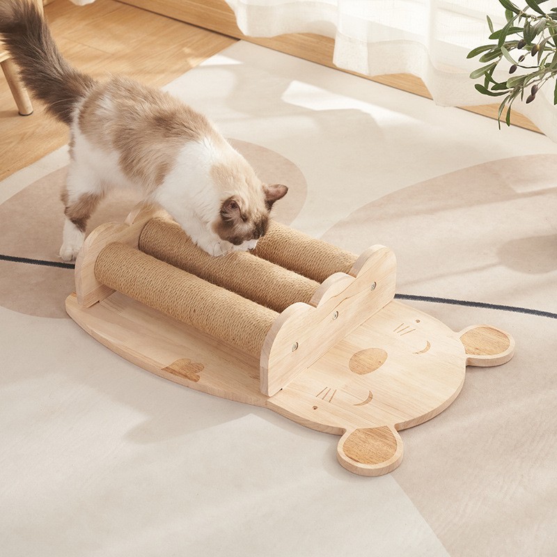 Cat Scratching Board Wholesale - OEM Solid Wood Sisal Vertical