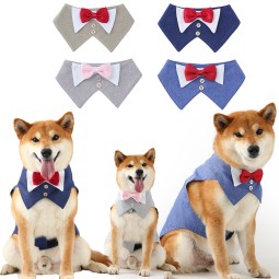 Dog Clothes Factory - OEM Four-Color Linen Bow Tie