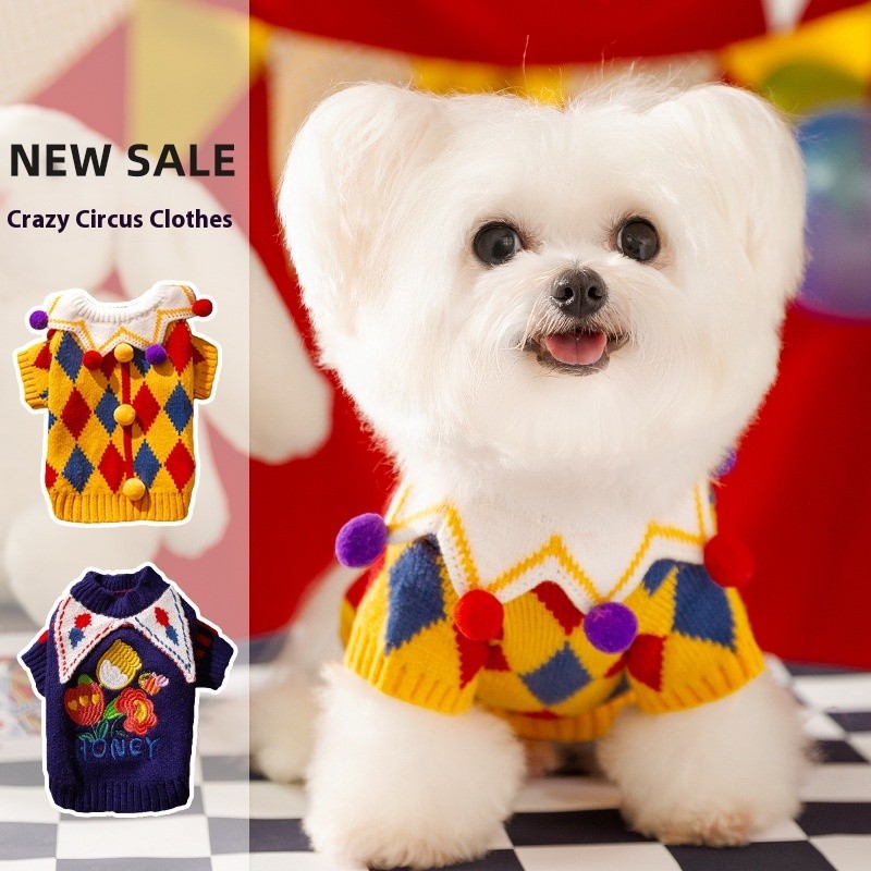 Dog Sweater Manufacturer - OEM Teddy Checkerboard Knitwear