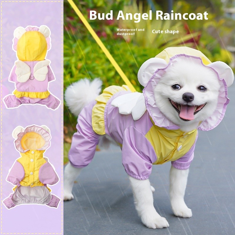 Dog Raincoat Supplier - Cartoon Print Four Legs Design