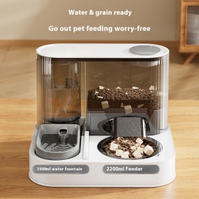 Pet Feeding Basin Supplier - Two-in-One Stainless Steel Automatic