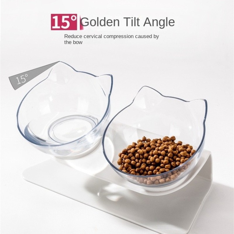 Elevated Cat Bowl Supplier - 15-Degree Inclined Double Bowl