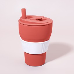 Folding Cup Supplier - 350ml Collapsible Straw Camping