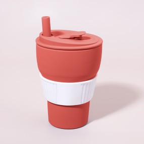 Folding Cup Supplier - 350ml Collapsible Straw Camping