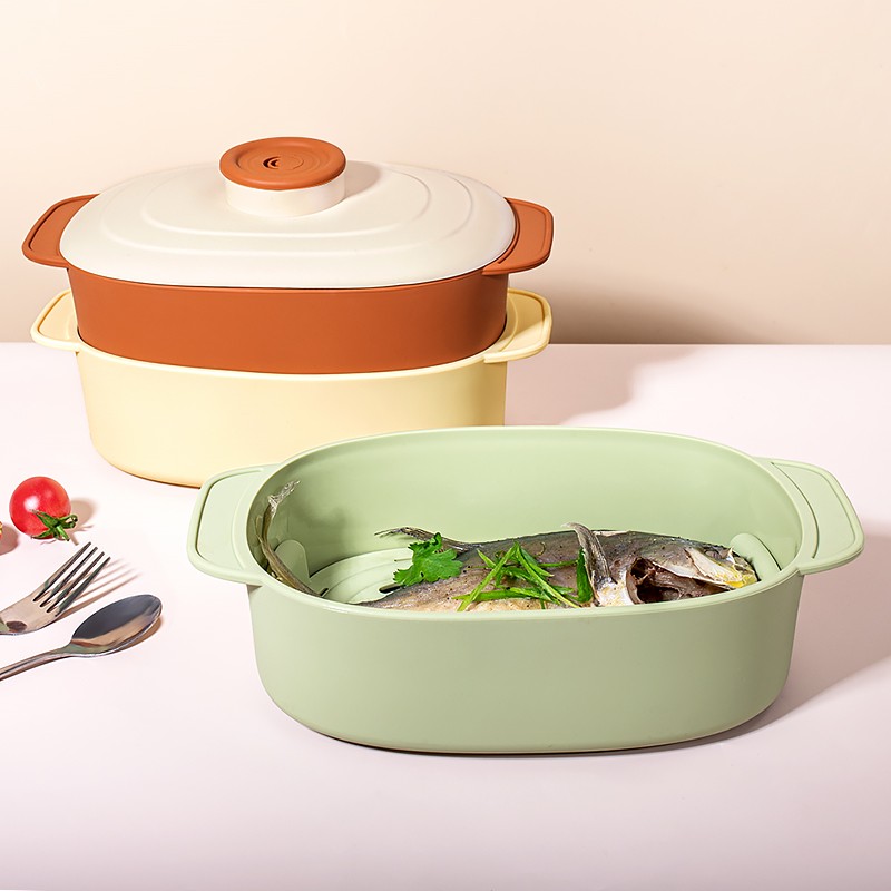 Silicone Steamer Manufacturer - 1300ml Handle Lid Basket