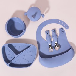 Baby Feeder Set Factory - Two-color Silicone Suction Plate