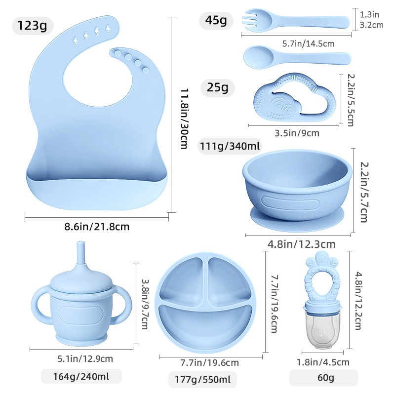 Baby Feeding Set Supplier - 9 in 1 BPA-Free Bib Tableware