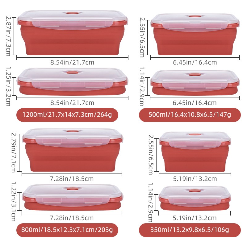 Bento Lunch Box Manufacturer - Foldable Stackable 4 Pack