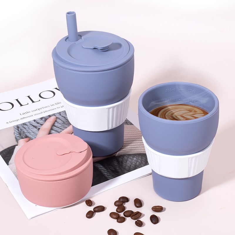 Folding Cup Supplier - 350ml Collapsible Straw Camping