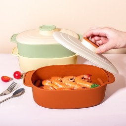 Silicone Steamer Manufacturer - 1300ml Handle Lid Basket