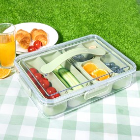 Serving Tray Manufacturer - Divided Clip-On Lid Stackable