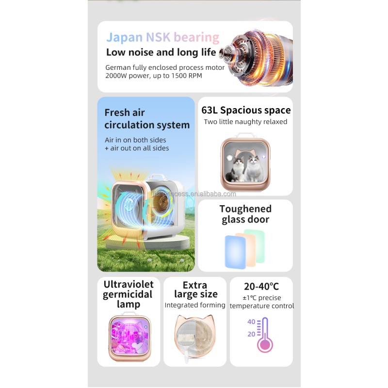 Cat Hair Dryer Factory - OEM Smart Temperature Controlled