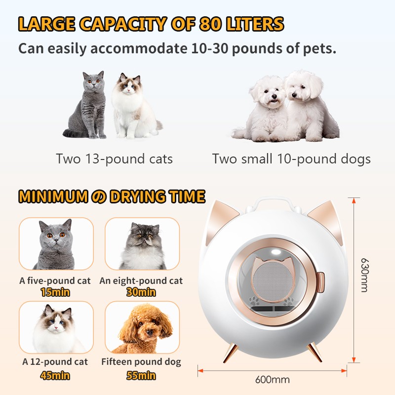 Pet Dryer Factory - OEM Mini Heated Automatic Quiet